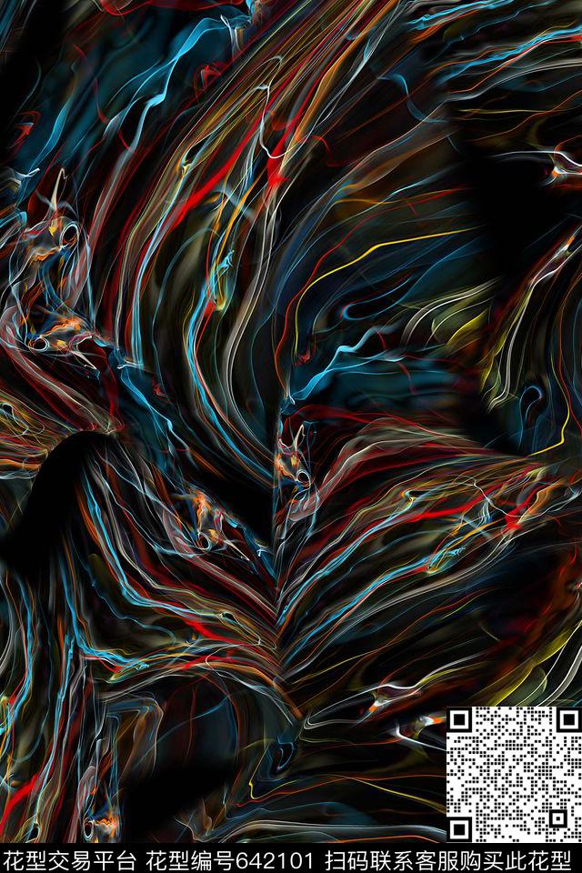 男装抽象泳装数码印花华亿平台下载（图片编号: 642101） - 瓦栏（Walan）