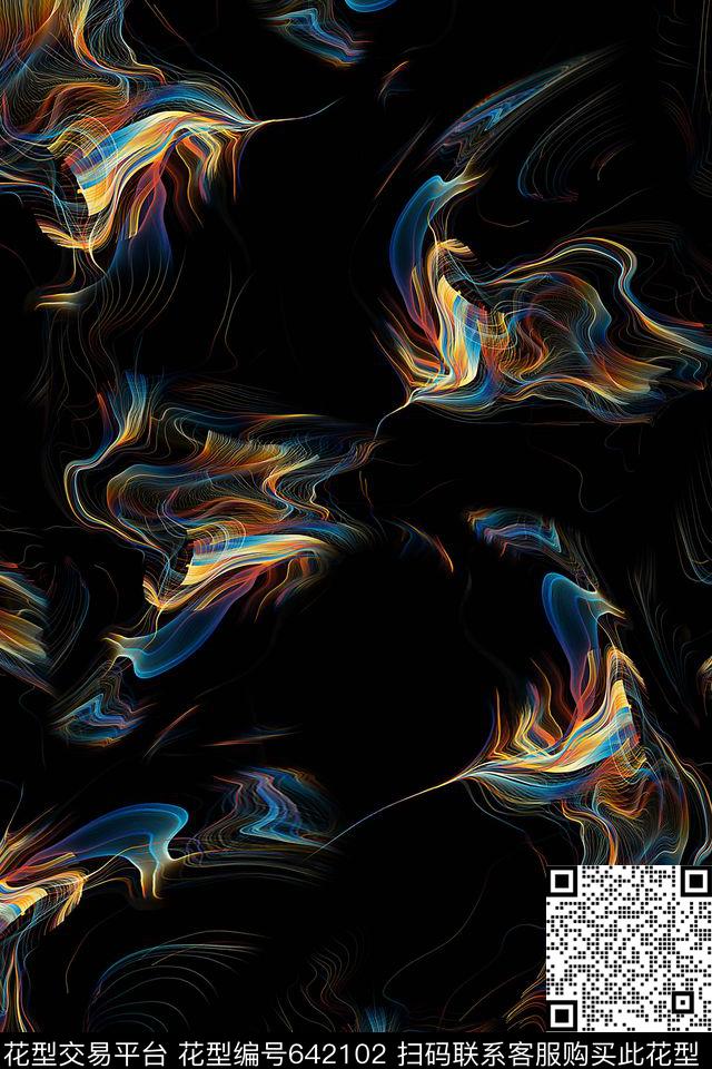 男装抽象泳装数码印花华亿平台下载（图片编号: 642102） - 瓦栏（Walan）