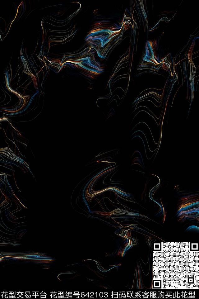 男装抽象泳装数码印花华亿平台下载（图片编号: 642103） - 瓦栏（Walan）