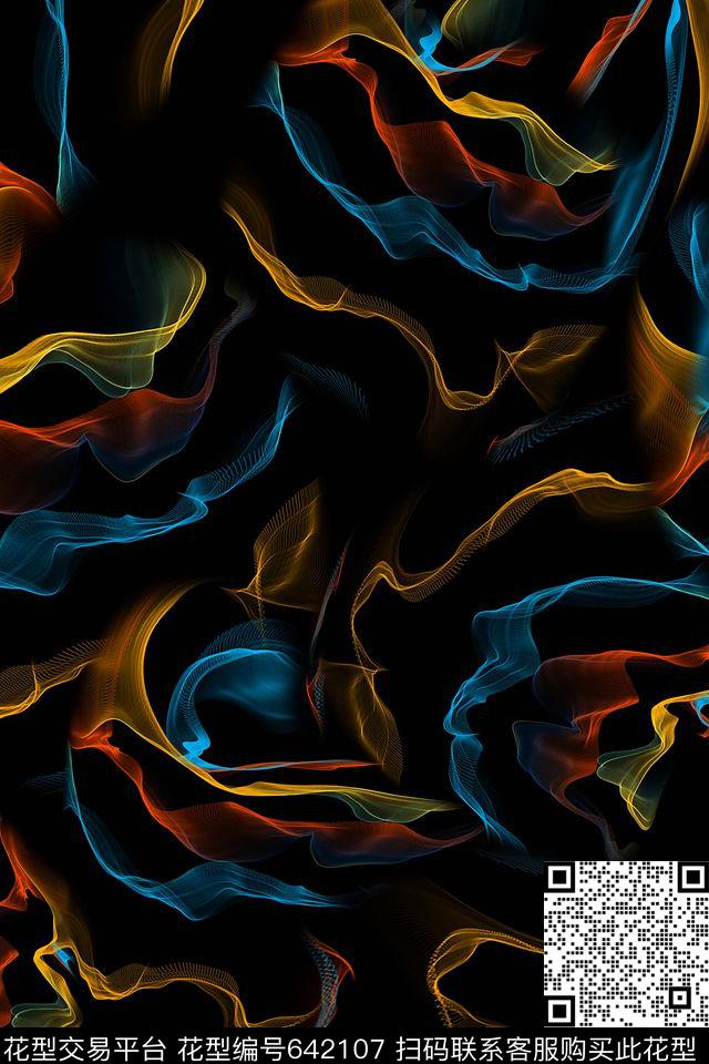 男装抽象泳装数码印花华亿平台下载（图片编号: 642107） - 瓦栏（Walan）