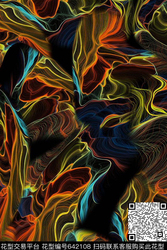 男装抽象泳装数码印花华亿平台下载（图片编号: 642108） - 瓦栏（Walan）