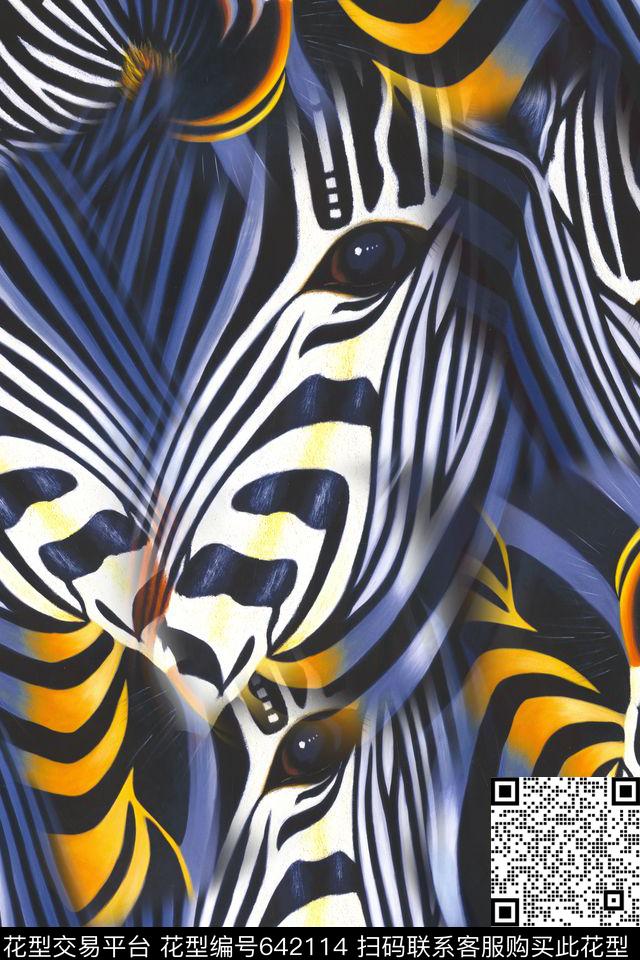 斑马抽象纹理数码印花华亿平台下载（图片编号: 642114） - 瓦栏（Walan）