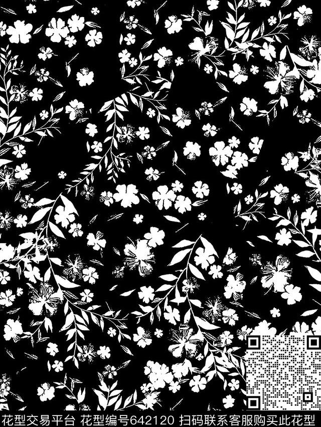 商务男装黑白小碎花数码印花华亿平台下载（图片编号: 642120） - 瓦栏（Walan）