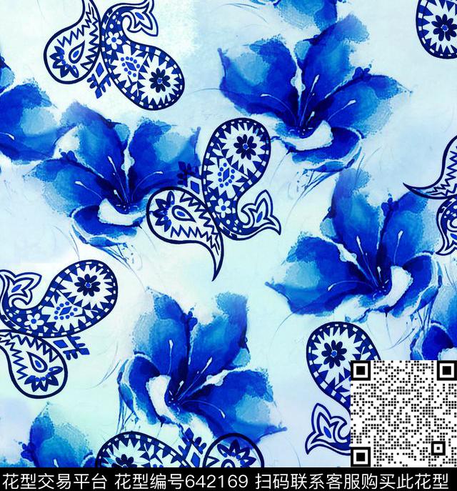 南美笔触民族风数码印花华亿平台下载（图片编号: 642169） - 瓦栏（Walan）