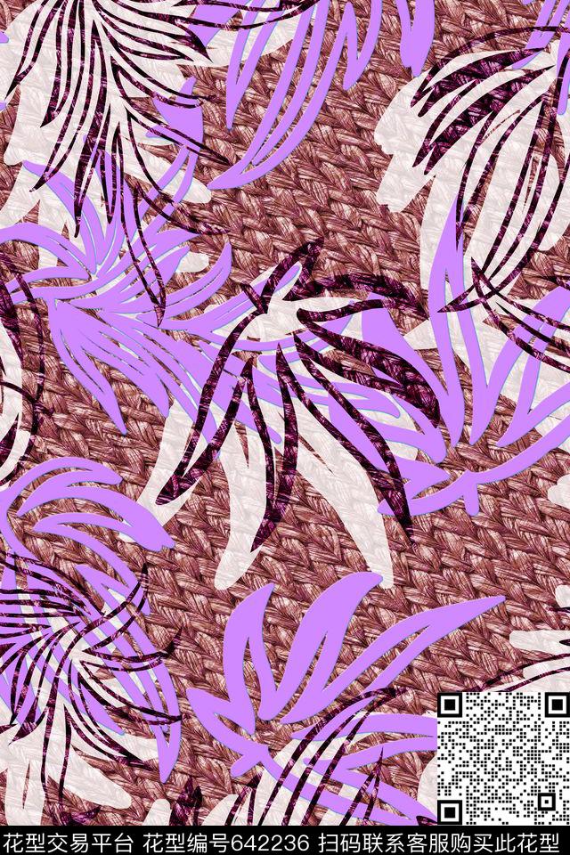 泳装女装树叶数码印花华亿平台下载（图片编号: 642236） - 瓦栏（Walan）