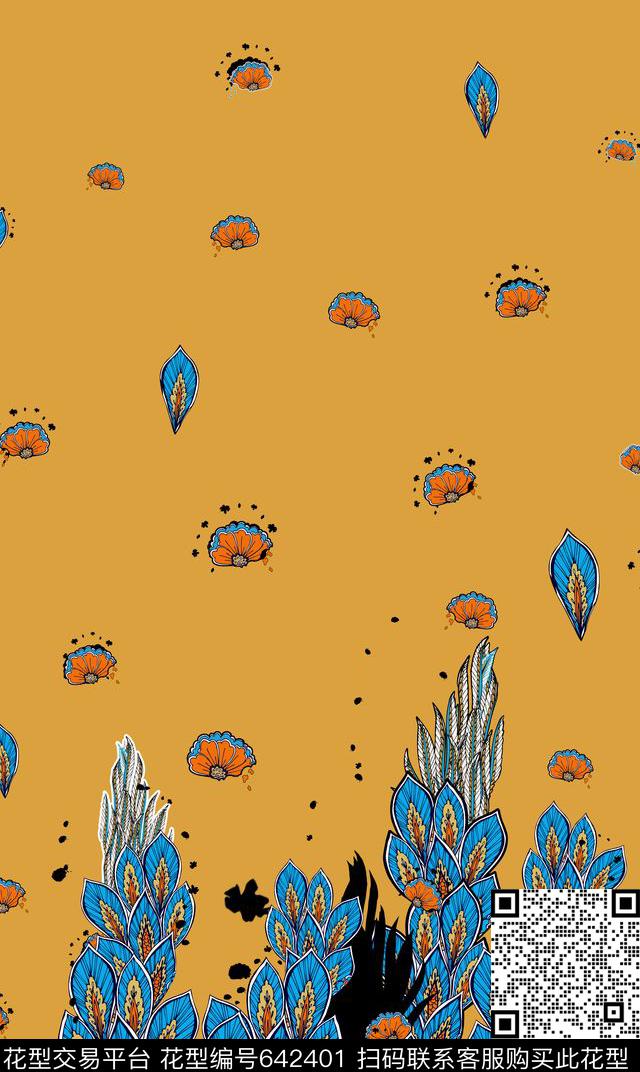 奇花异草传统印花华亿平台下载（图片编号: 642401） - 瓦栏（Walan）