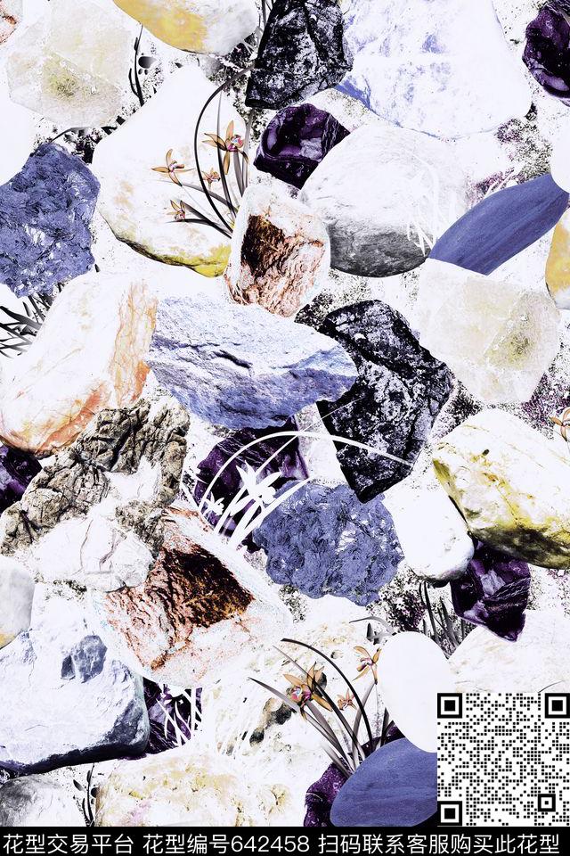 石头石纹宝石数码印花华亿平台下载（图片编号: 642458） - 瓦栏（Walan）
