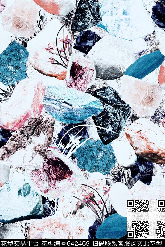 石头石纹宝石数码印花华亿平台下载（图片编号: 642459） - 瓦栏（Walan）
