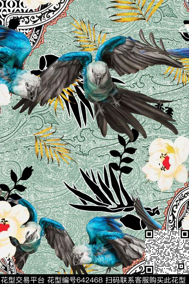 动物鸟花卉热带数码印花华亿平台下载（图片编号: 642468） - 瓦栏（Walan）