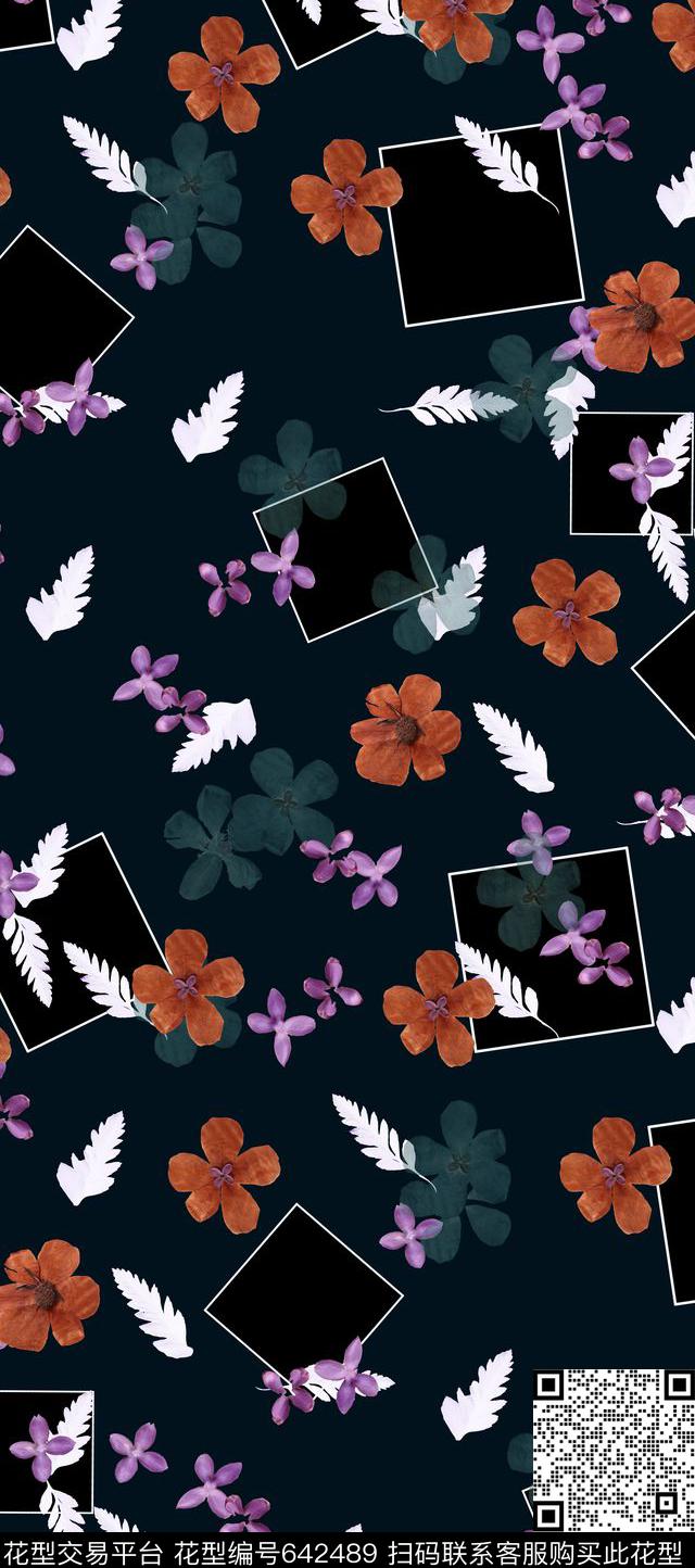 创意花卉.抽象花卉小碎花数码印花华亿平台下载（图片编号: 642489） - 瓦栏（Walan）