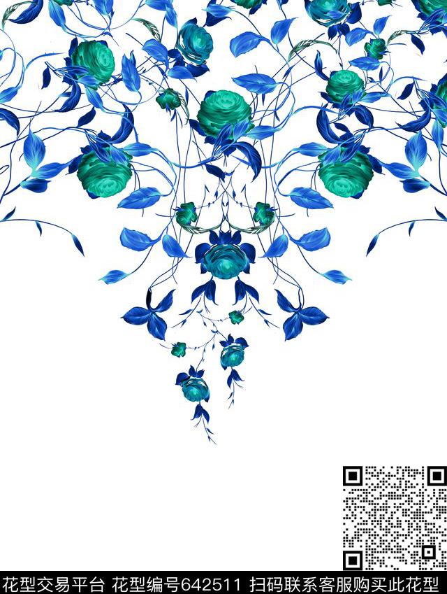 玫瑰花卉数码印花华亿平台下载（图片编号: 642511） - 瓦栏（Walan）