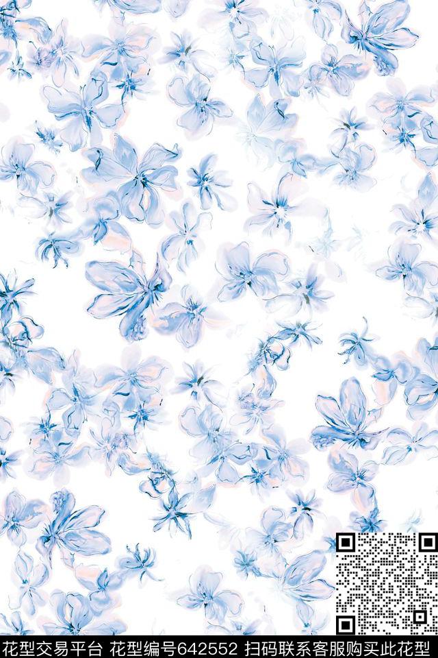 小碎花花朵花卉数码印花华亿平台下载（图片编号: 642552） - 瓦栏（Walan）