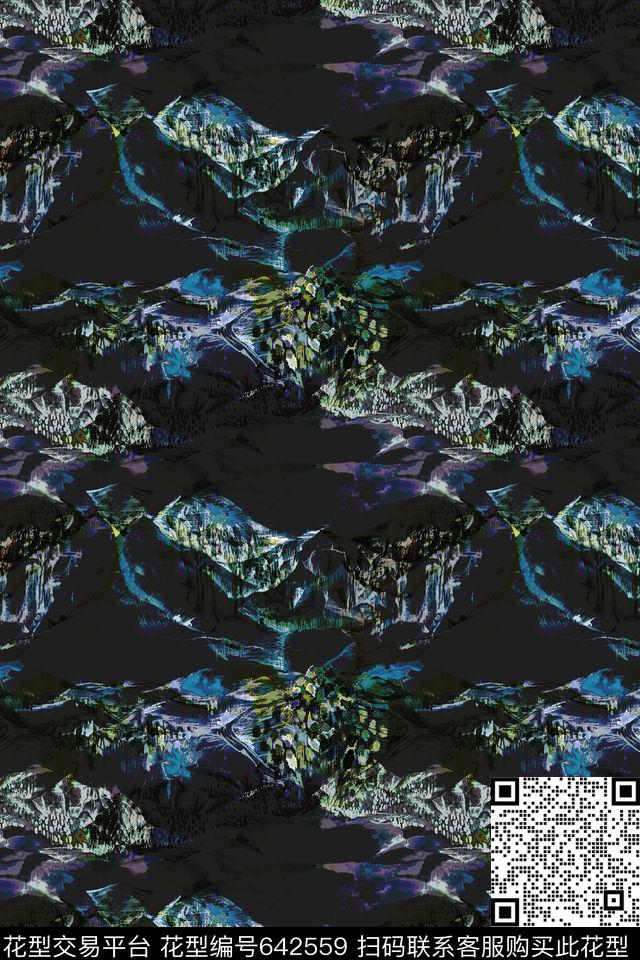 趣味几何抽象数码印花华亿平台下载（图片编号: 642559） - 瓦栏（Walan）