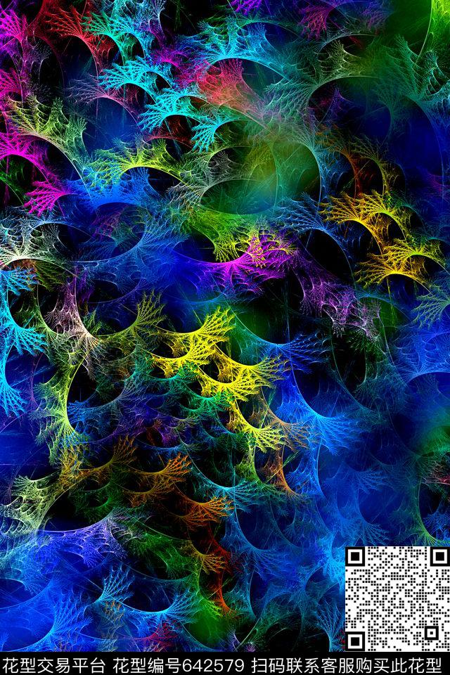 分形羽毛抽象数码印花华亿平台下载（图片编号: 642579） - 瓦栏（Walan）