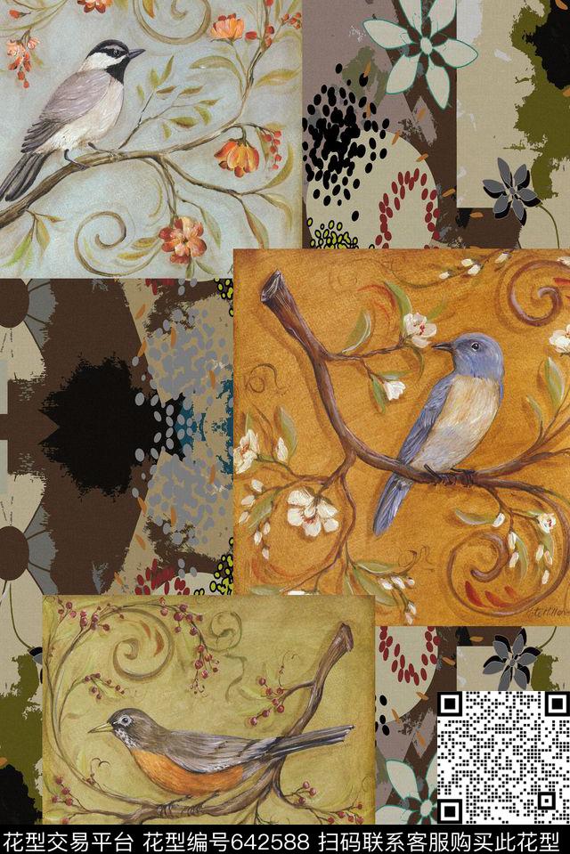 面料花不规则图像回味循环数码印花华亿平台下载（图片编号: 642588） - 瓦栏（Walan）
