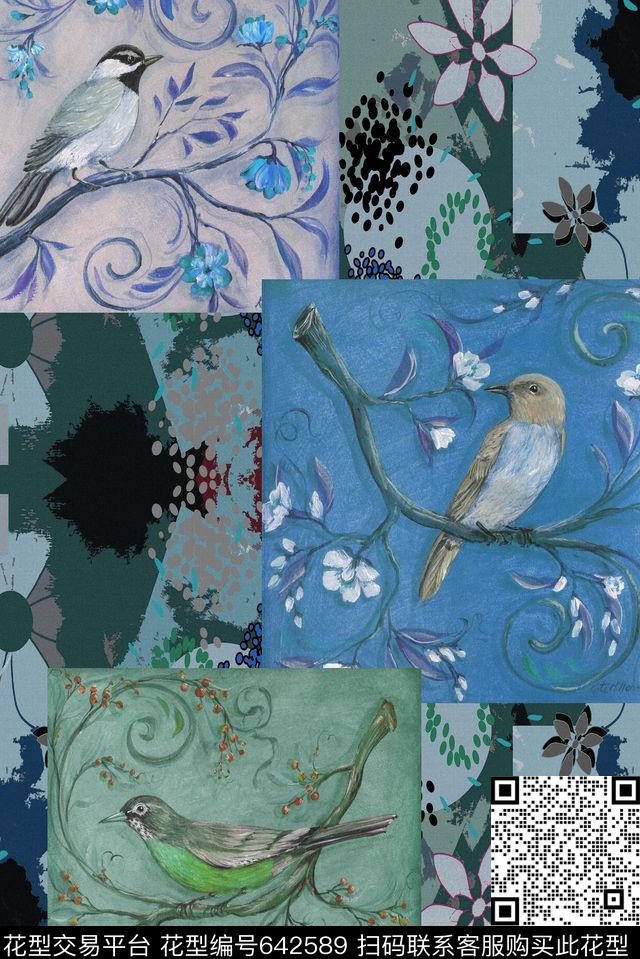 面料花不规则图像回味循环数码印花华亿平台下载（图片编号: 642589） - 瓦栏（Walan）