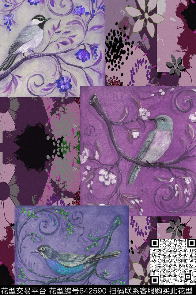 面料花不规则图像回味循环数码印花华亿平台下载（图片编号: 642590） - 瓦栏（Walan）