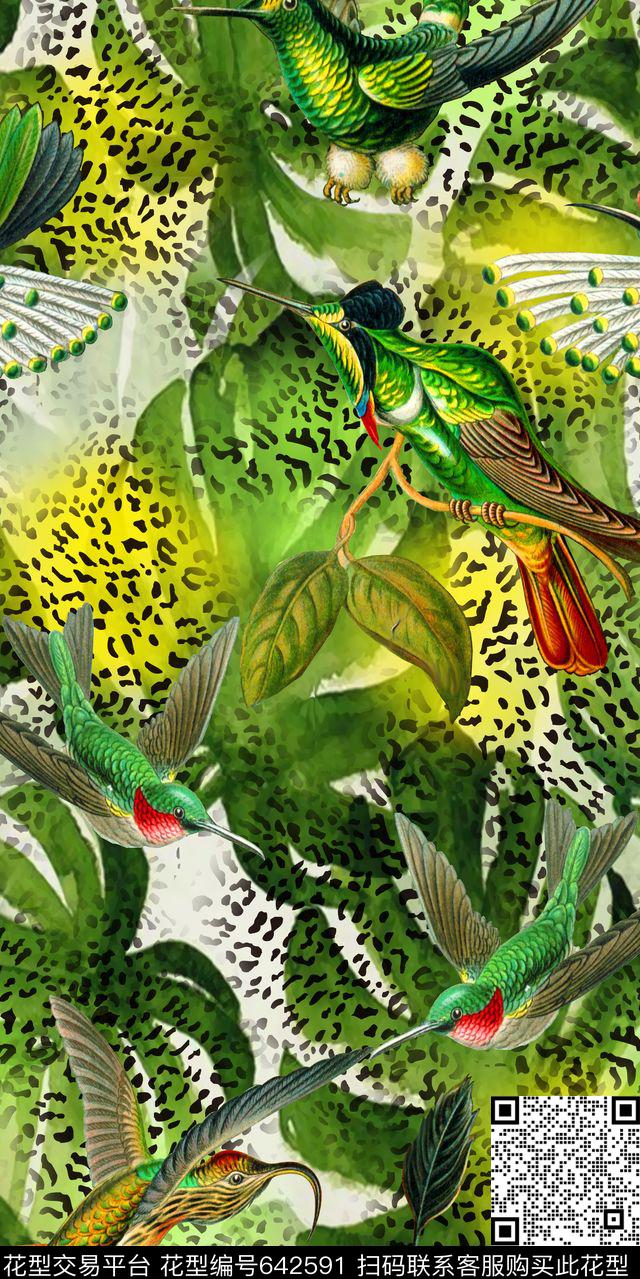 洋阳---动物纹鸟蜜蜂数码印花华亿平台下载（图片编号: 642591） - 瓦栏（Walan）