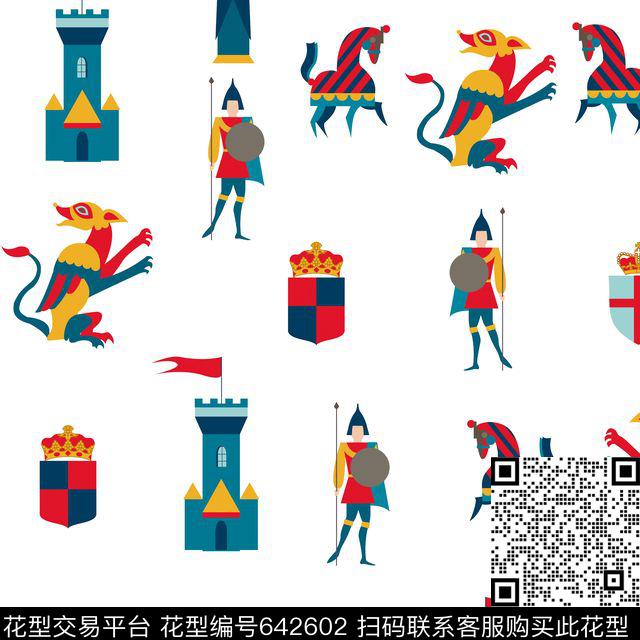 卡通矛盾士兵动物数码印花华亿平台下载（图片编号: 642602） - 瓦栏（Walan）