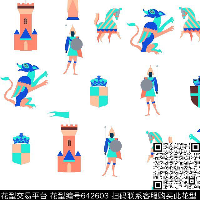 卡通矛盾士兵动物数码印花华亿平台下载（图片编号: 642603） - 瓦栏（Walan）