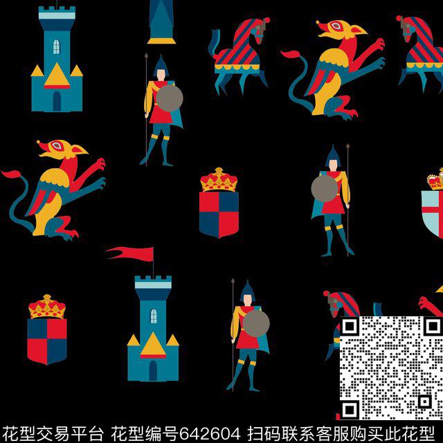 卡通矛盾士兵动物数码印花华亿平台下载（图片编号: 642604） - 瓦栏（Walan）