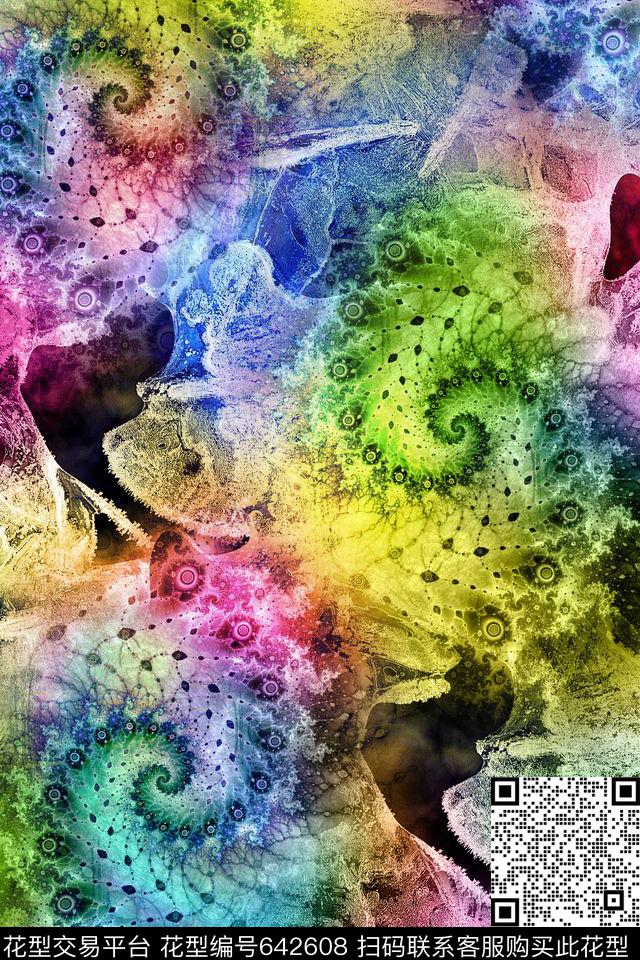 抽象炫彩肌理数码印花华亿平台下载（图片编号: 642608） - 瓦栏（Walan）