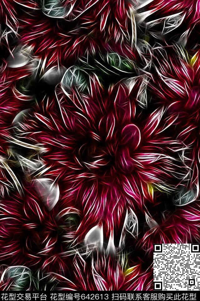 时尚抽象肌理纹理印花流行时尚设计分形几何花朵印花时尚大牌男装外套T恤卫衣印花数码印花华亿平台下载（图片编号: 642613） - 瓦栏（Walan）