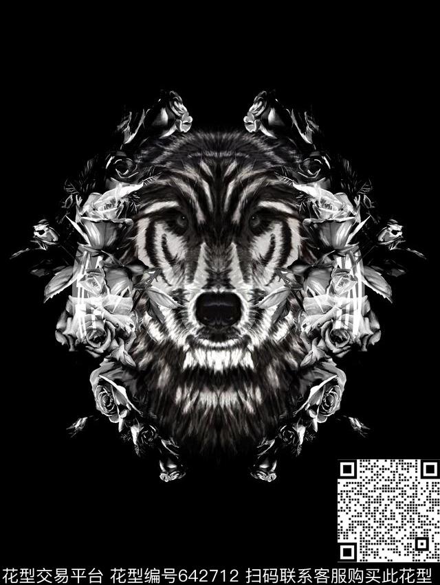 VALENTINO华伦天奴手绘狼毛感不错哦手绘玫瑰潮牌时尚定位男装花数码印花华亿平台下载（图片编号: 642712） - 瓦栏（Walan）