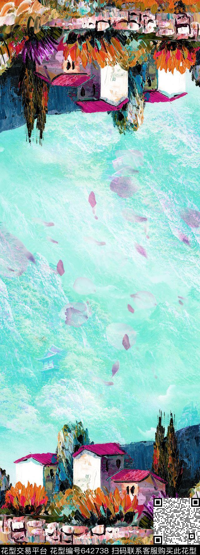 风景油画风景数码印花华亿平台下载（图片编号: 642738） - 瓦栏（Walan）