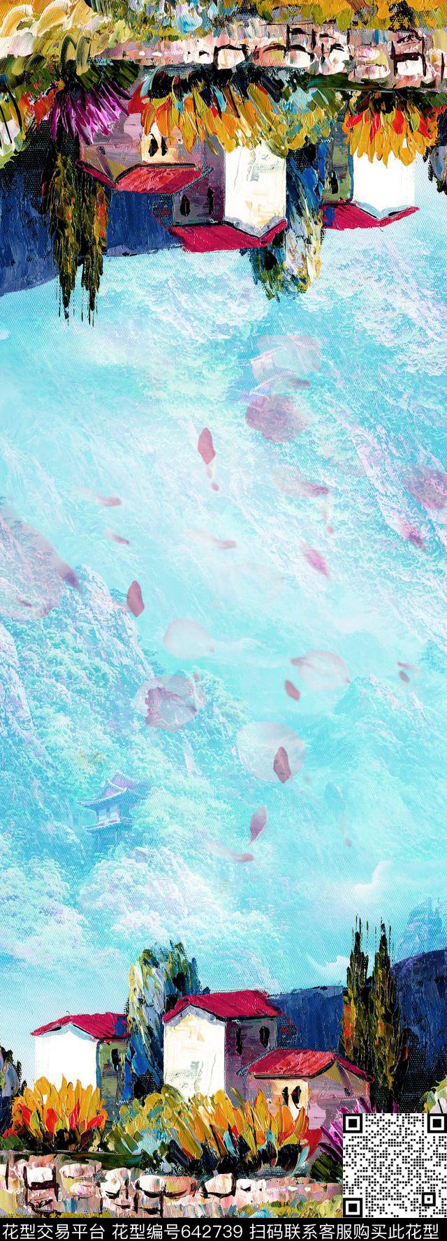 风景油画风景数码印花华亿平台下载（图片编号: 642739） - 瓦栏（Walan）