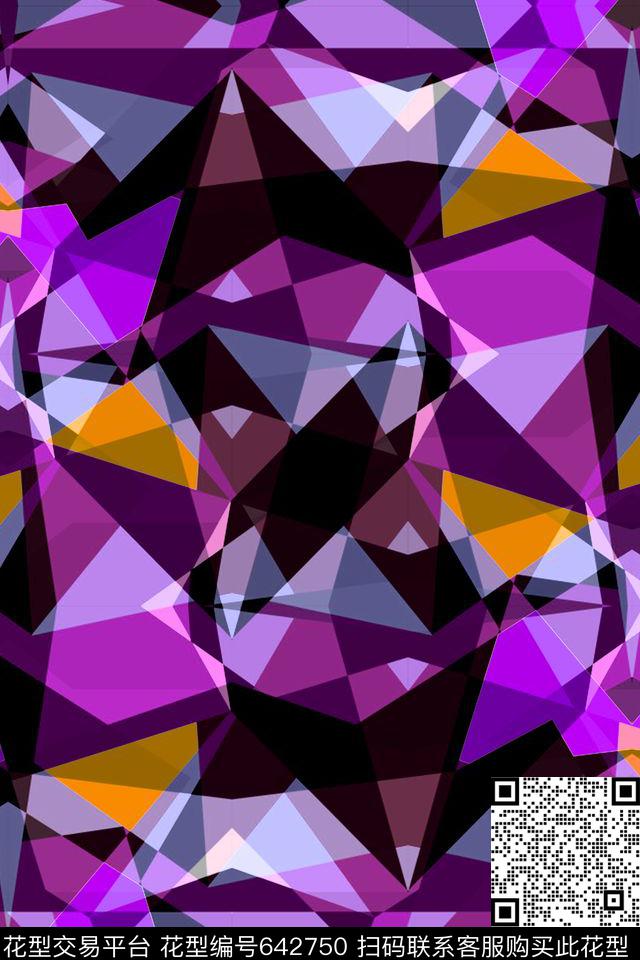 不规则几何小方块三角形传统印花华亿平台下载（图片编号: 642750） - 瓦栏（Walan）
