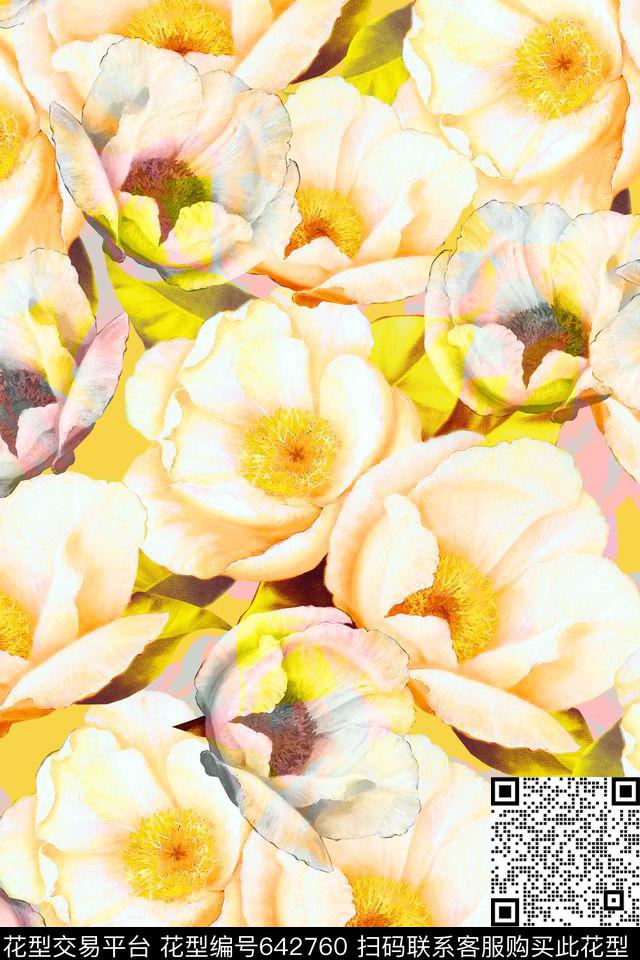 女装花卉清新数码印花华亿平台下载（图片编号: 642760） - 瓦栏（Walan）