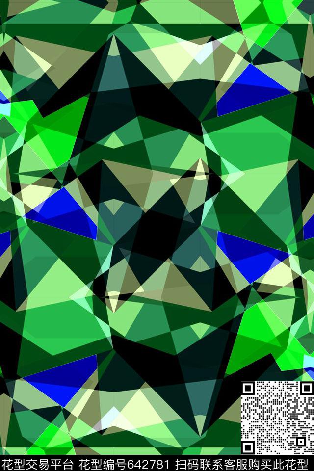 不规则几何小方块三角形传统印花华亿平台下载（图片编号: 642781） - 瓦栏（Walan）
