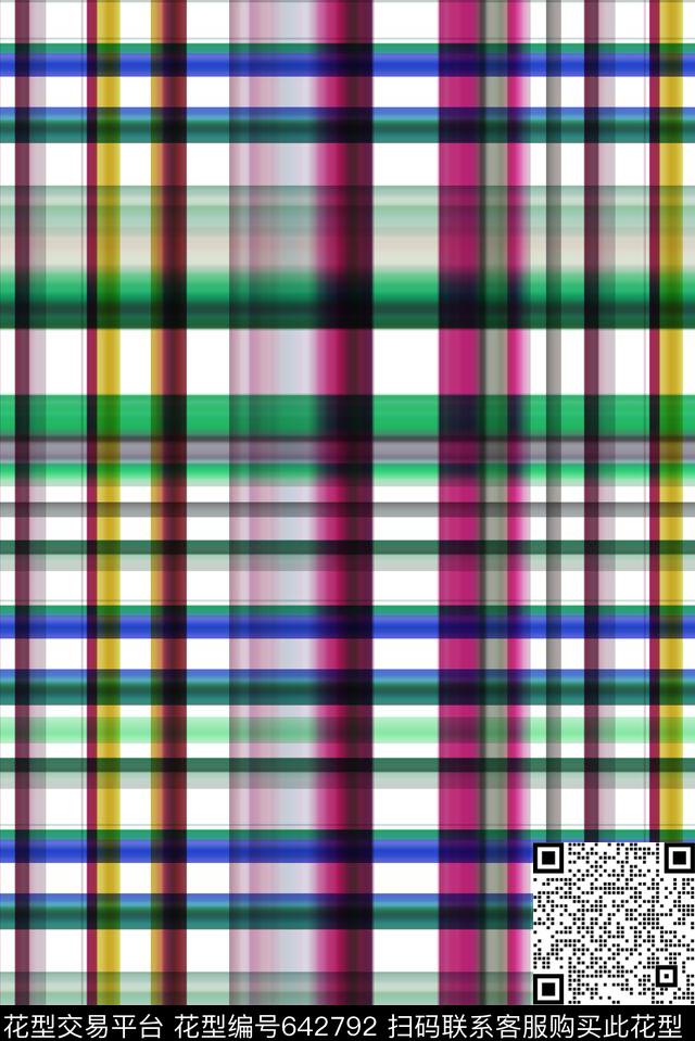 渐变纹理格子男装格子数码印花华亿平台下载（图片编号: 642792） - 瓦栏（Walan）