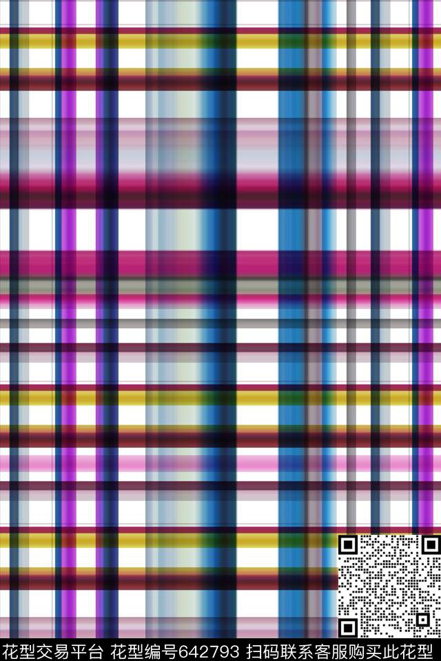 渐变纹理格子男装格子数码印花华亿平台下载（图片编号: 642793） - 瓦栏（Walan）