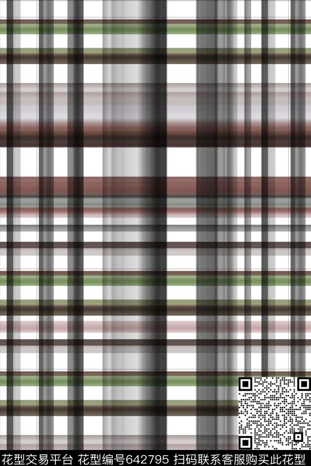 渐变纹理格子男装格子数码印花华亿平台下载（图片编号: 642795） - 瓦栏（Walan）