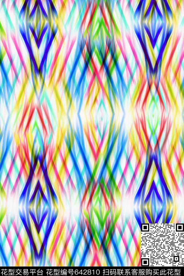 泳装几何女装数码印花华亿平台下载（图片编号: 642810） - 瓦栏（Walan）