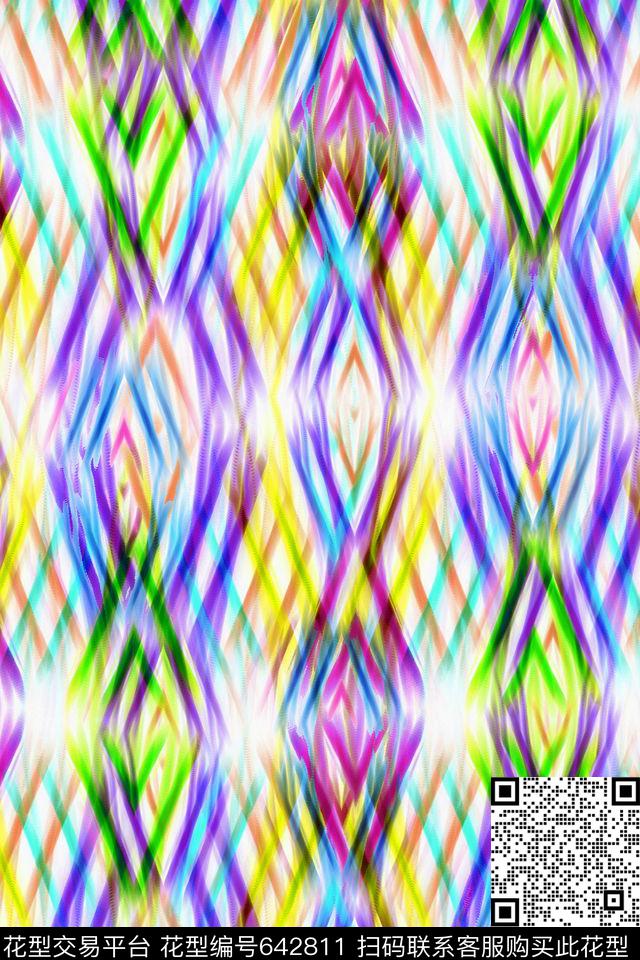 泳装几何女装数码印花华亿平台下载（图片编号: 642811） - 瓦栏（Walan）