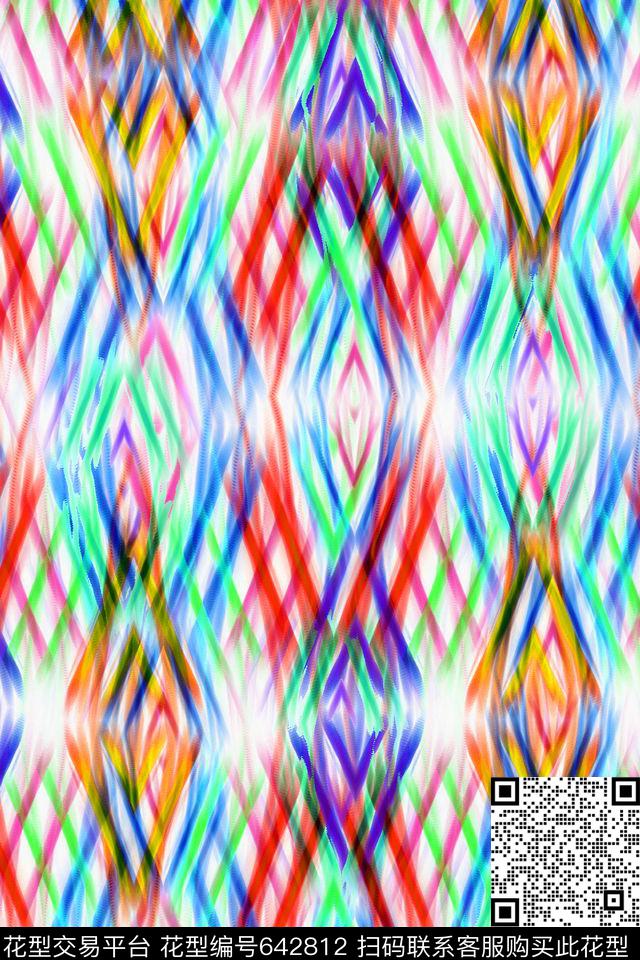 泳装几何女装数码印花华亿平台下载（图片编号: 642812） - 瓦栏（Walan）