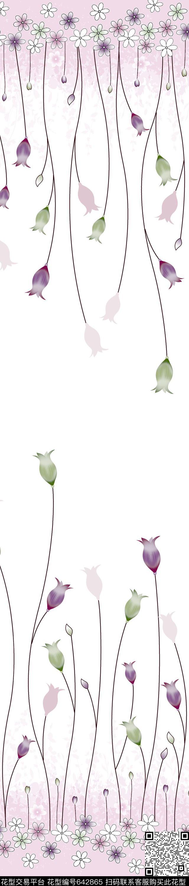花卉抽象传统印花华亿平台下载（图片编号: 642865） - 瓦栏（Walan）