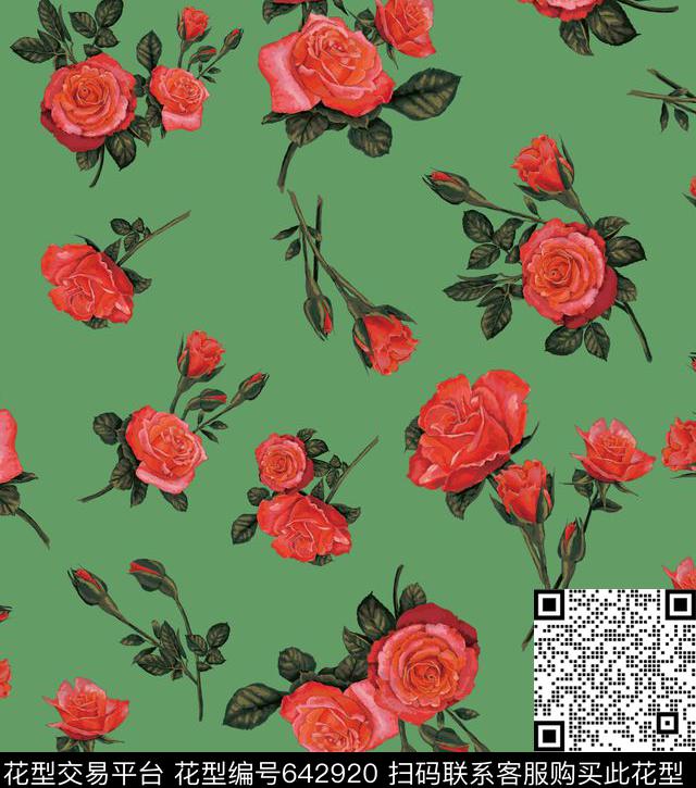 大花花卉数码印花华亿平台下载（图片编号: 642920） - 瓦栏（Walan）