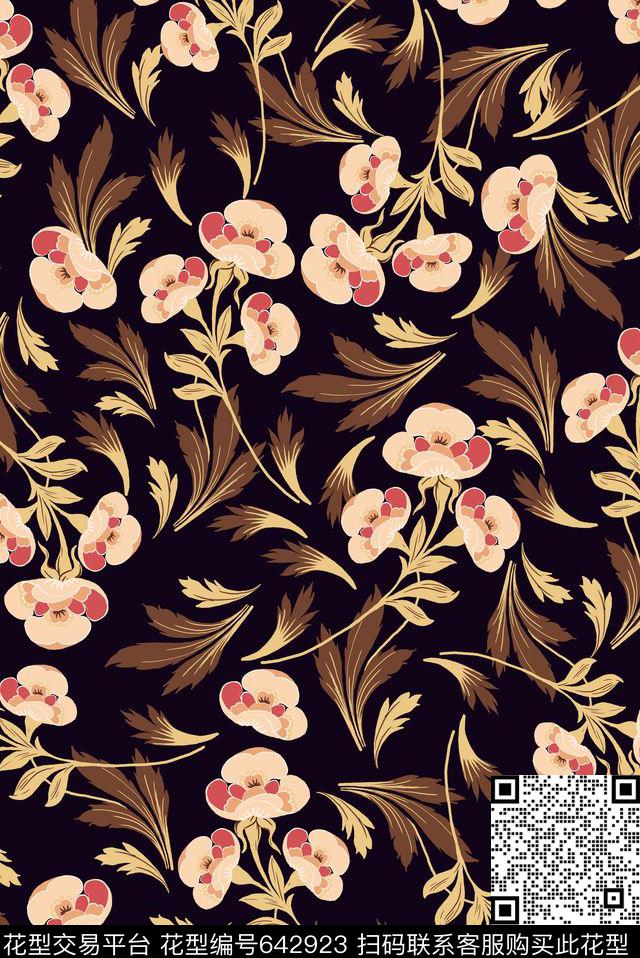 花卉传统花卉传统印花华亿平台下载（图片编号: 642923） - 瓦栏（Walan）