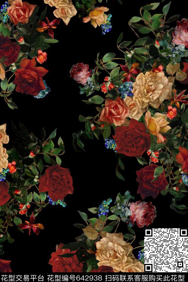 民族花卉平底数码印花华亿平台下载（图片编号: 642938） - 瓦栏（Walan）