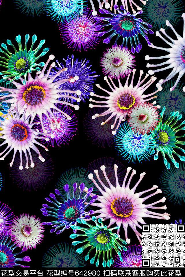 平底抽象艺术数码印花华亿平台下载（图片编号: 642980） - 瓦栏（Walan）