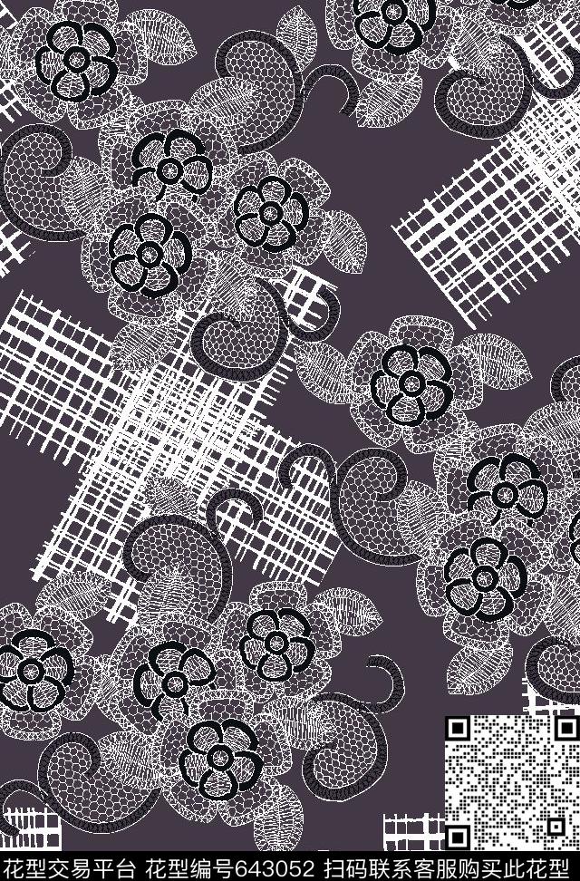 卷草纹欧美宫廷风传统印花华亿平台下载（图片编号: 643052） - 瓦栏（Walan）