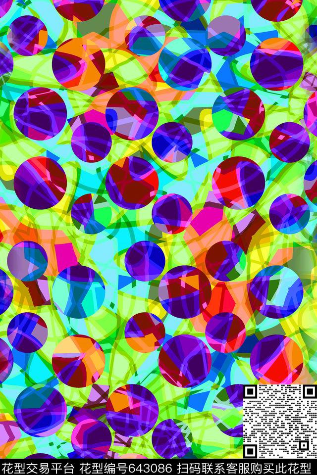 波点圆圈圆形传统印花华亿平台下载（图片编号: 643086） - 瓦栏（Walan）