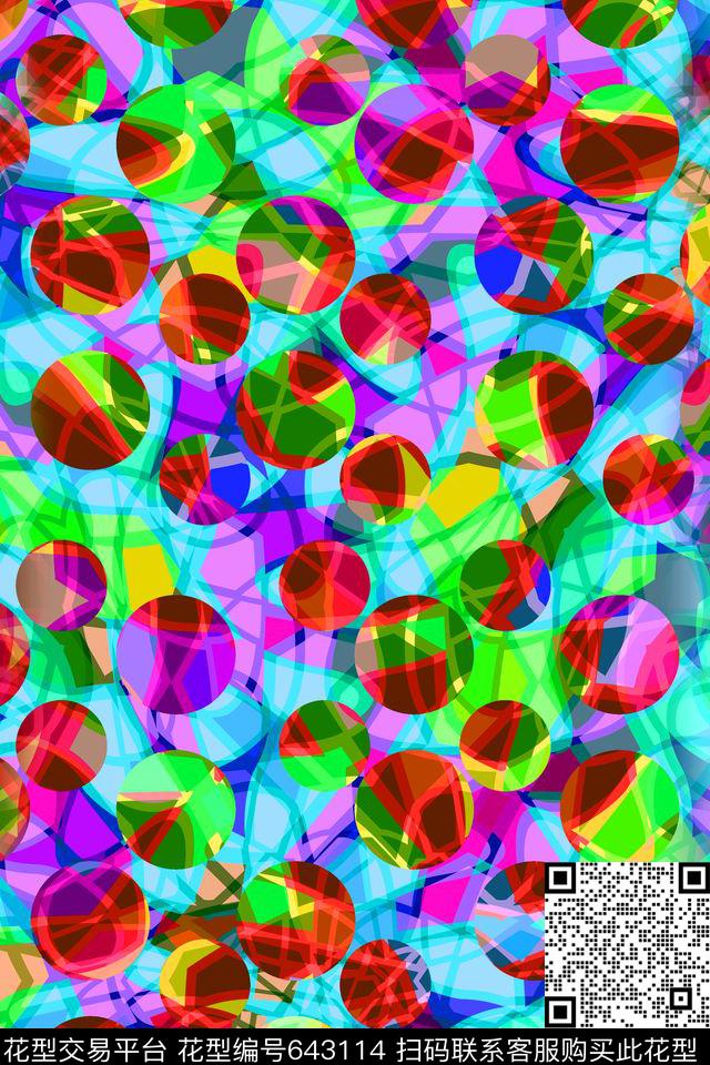 波点圆圈圆形传统印花华亿平台下载（图片编号: 643114） - 瓦栏（Walan）