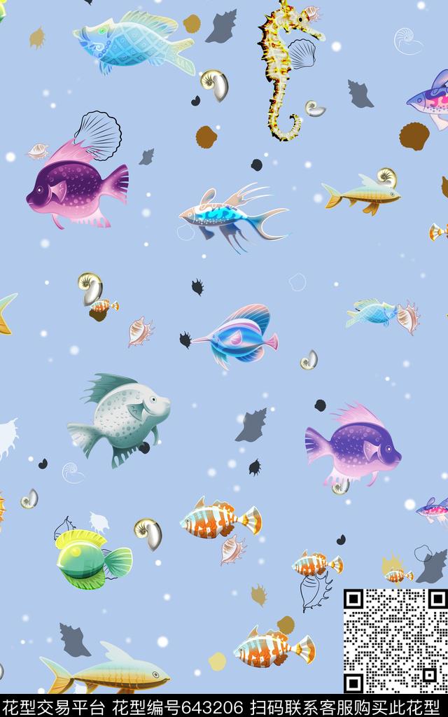 热带鱼鲸鱼金鱼数码印花华亿平台下载（图片编号: 643206） - 瓦栏（Walan）