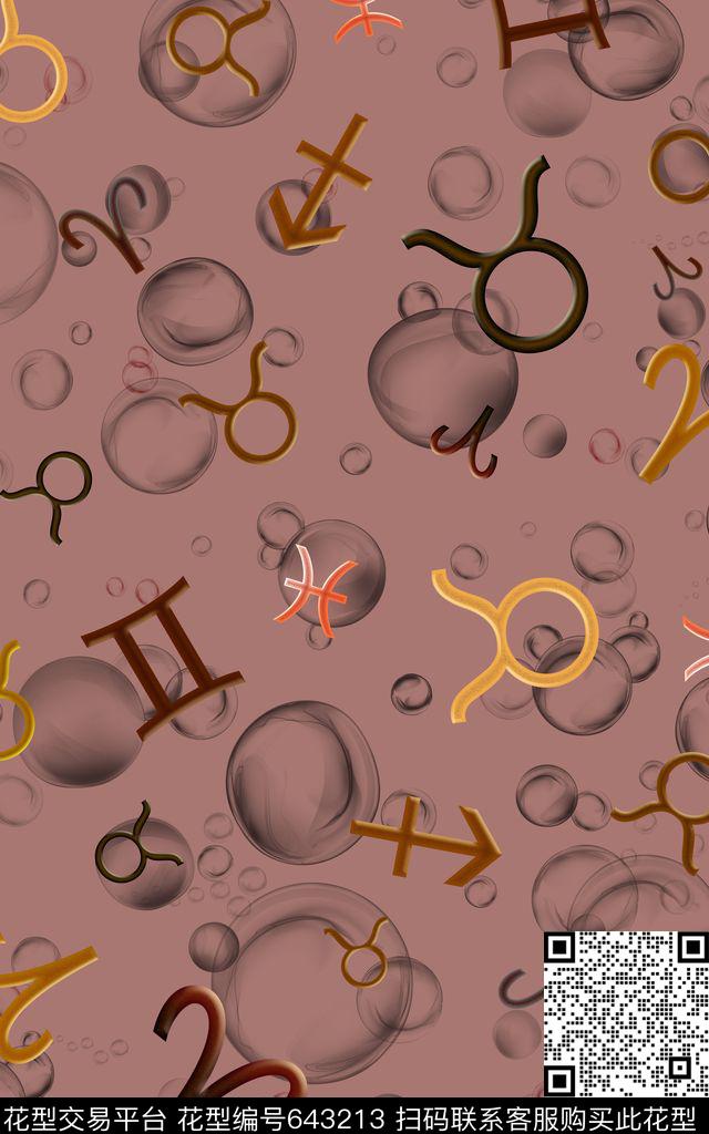 抽象性别符号气泡数码印花华亿平台下载（图片编号: 643213） - 瓦栏（Walan）