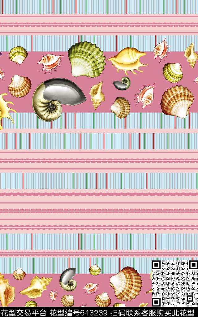 热带鱼动物条纹数码印花华亿平台下载（图片编号: 643239） - 瓦栏（Walan）